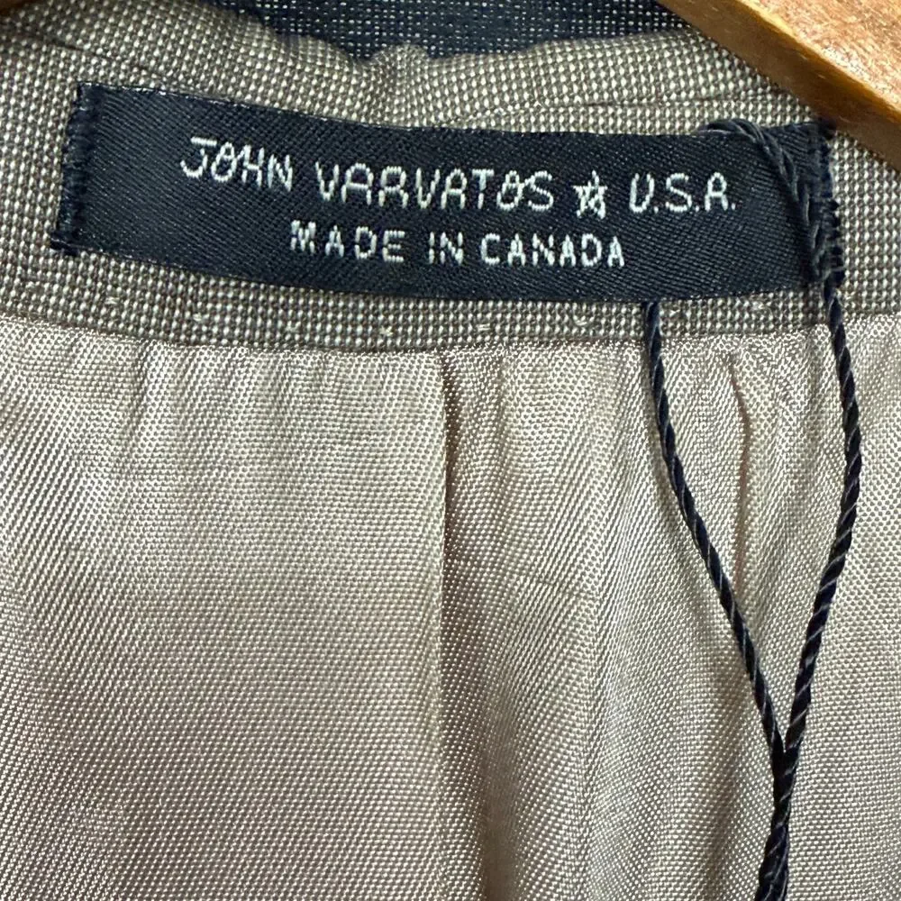 John Varvatos USA Tailored Brown Bedford Wool Blend Blazer 36S Office Work